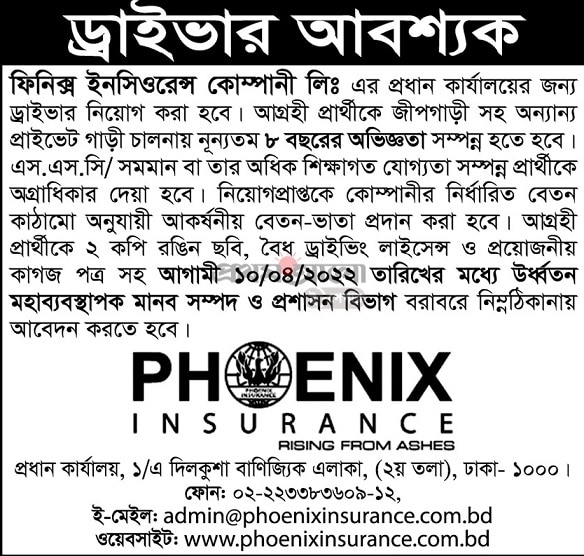 Phoenix Insurance Company Job circular