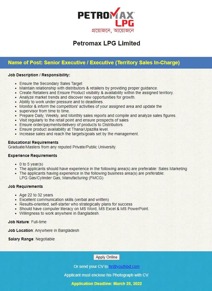 Petromax LPG Ltd Job Circular 