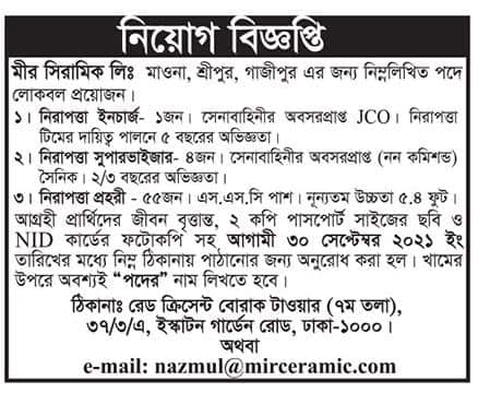 Mir Ceramic Limited Job Circular 