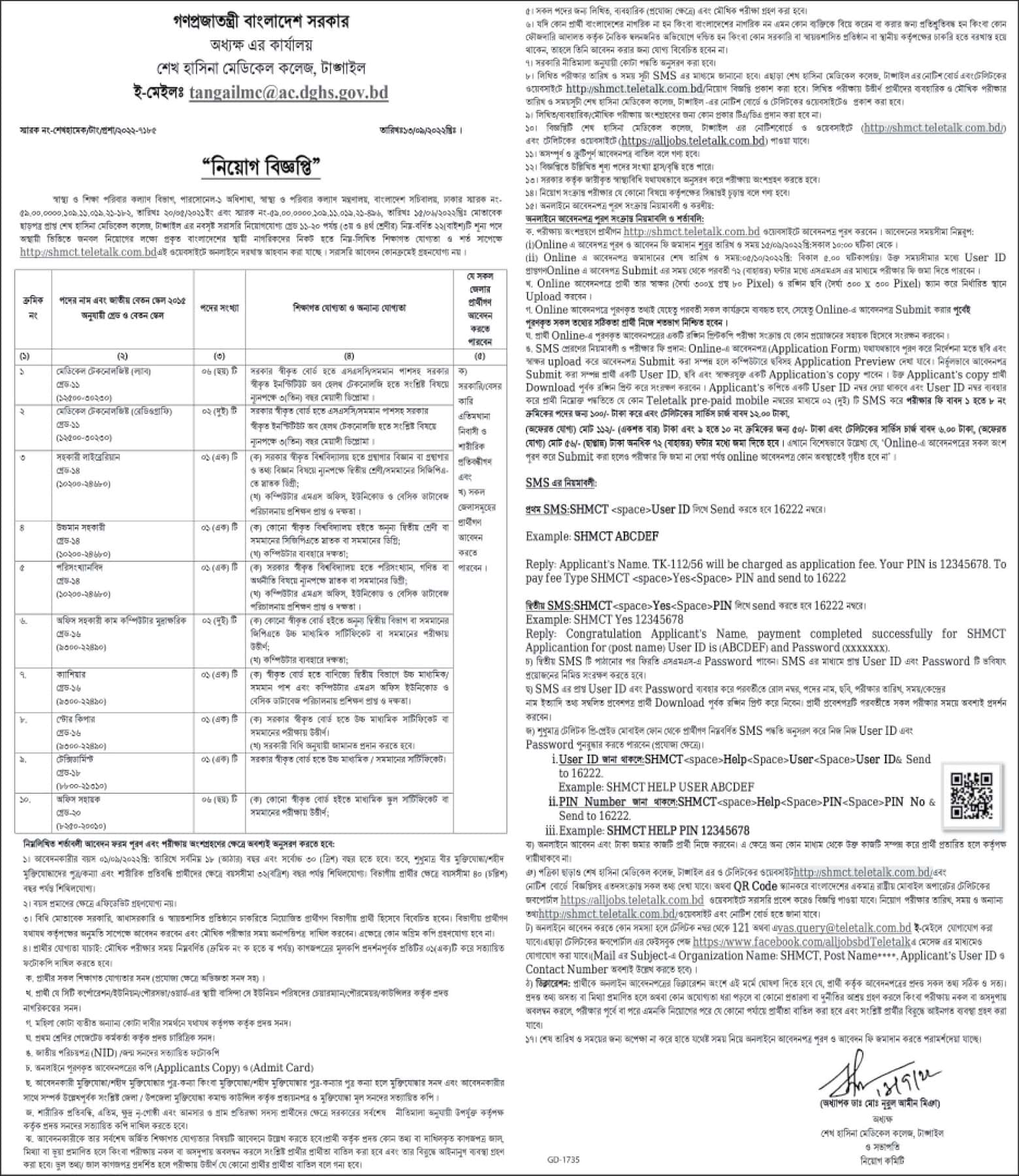 Sheikh Hasina Medical College Job Circular 