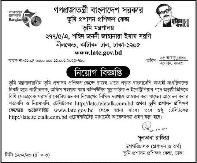 Land Administration Training Center Job Circular