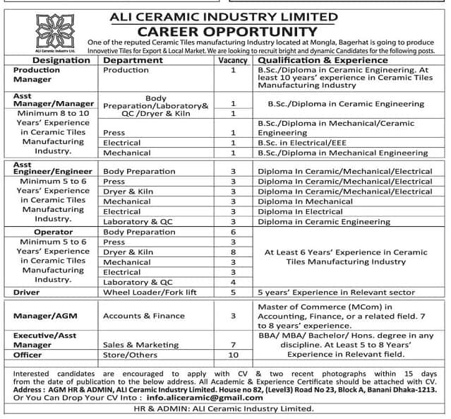 Ali Ceramic Industry Limited