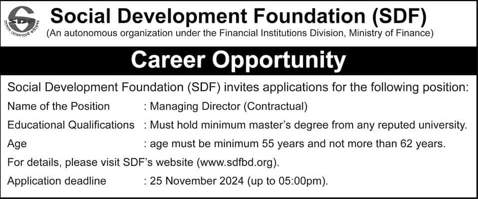 Social Development Foundation Job Circular