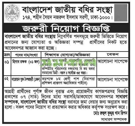 Bangladesh National Federation Of The Deaf Job Circular 