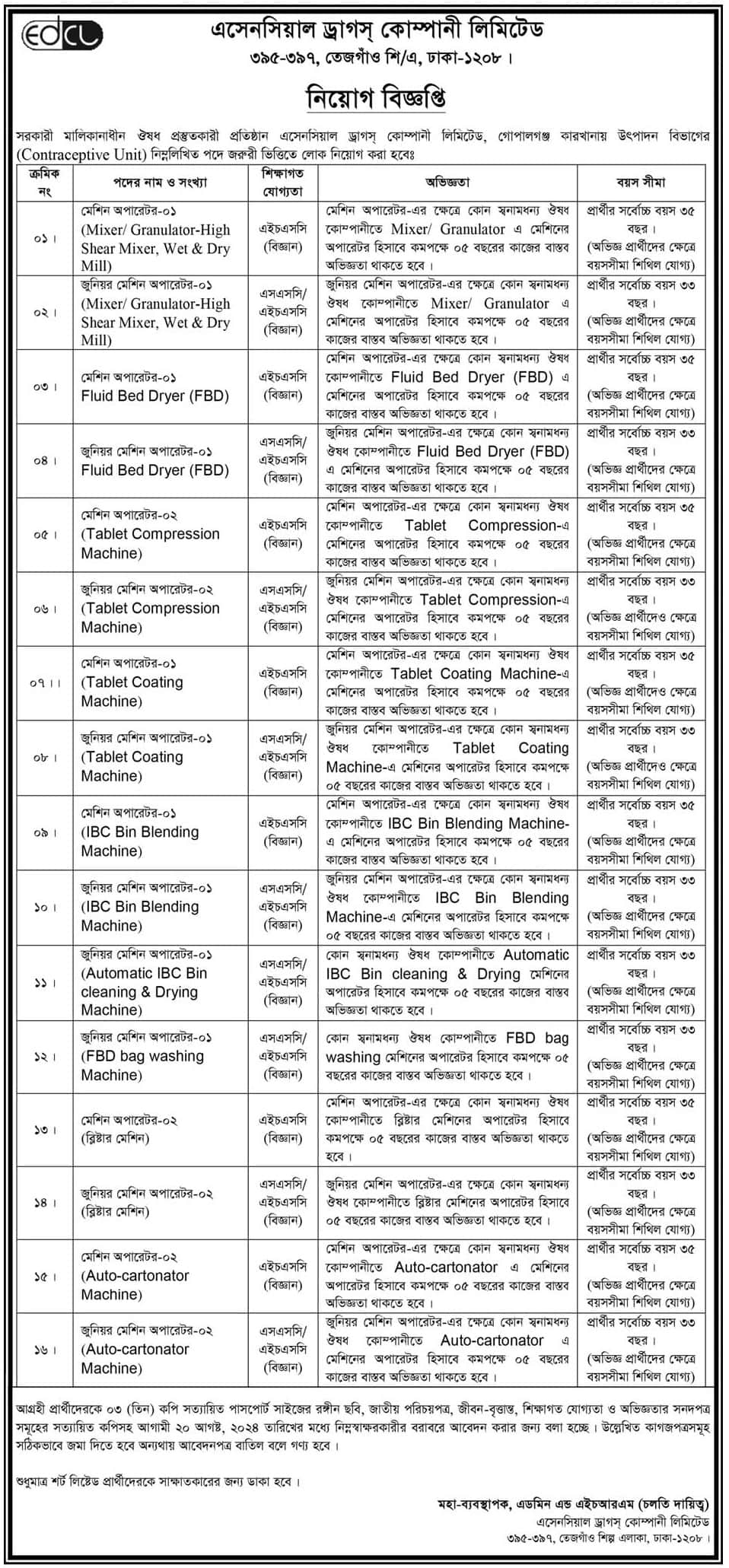 Essential Drugs Company Limited