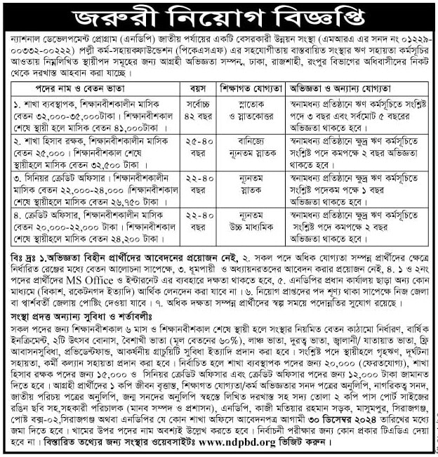 National Development Programme Job Circular