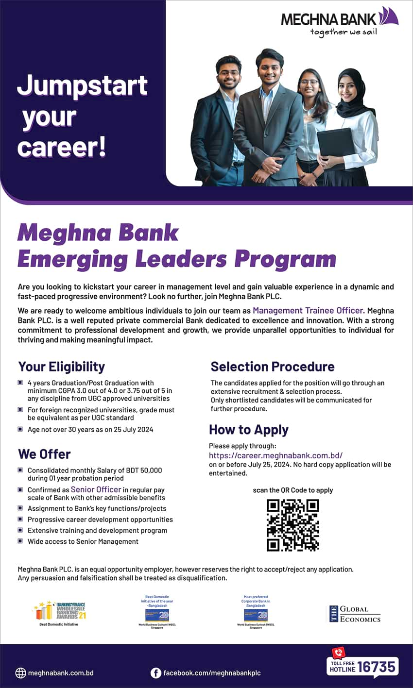 Meghna Bank Limited Job Circular 