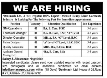 Denimach Limited Job Circular 