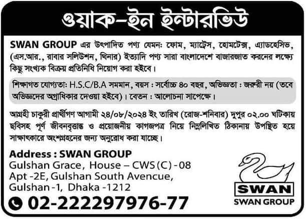 Job circular at SWAN GROUP