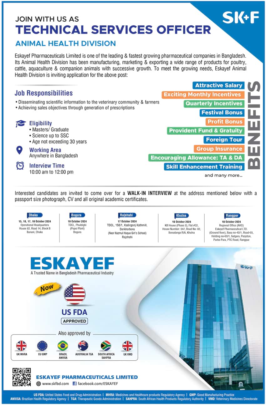 Eskayef Pharmaceuticals Ltd Job Circular