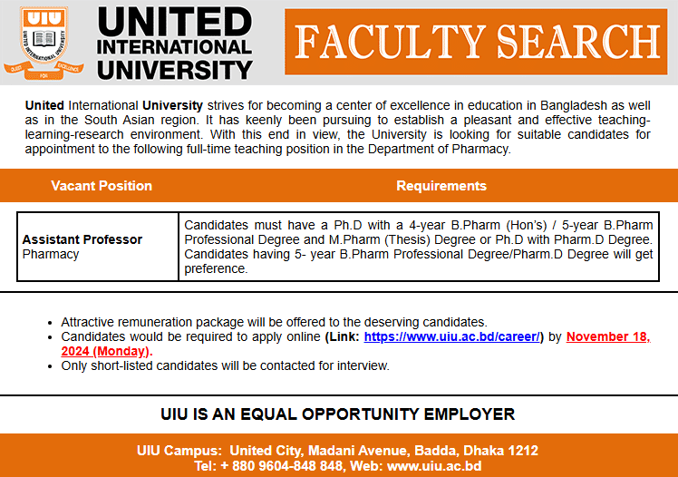 United International University Job Circular